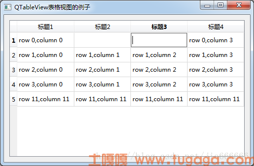 python GUI库图形界面开发之PyQt5表格控件QTableView详细使用方法与实例